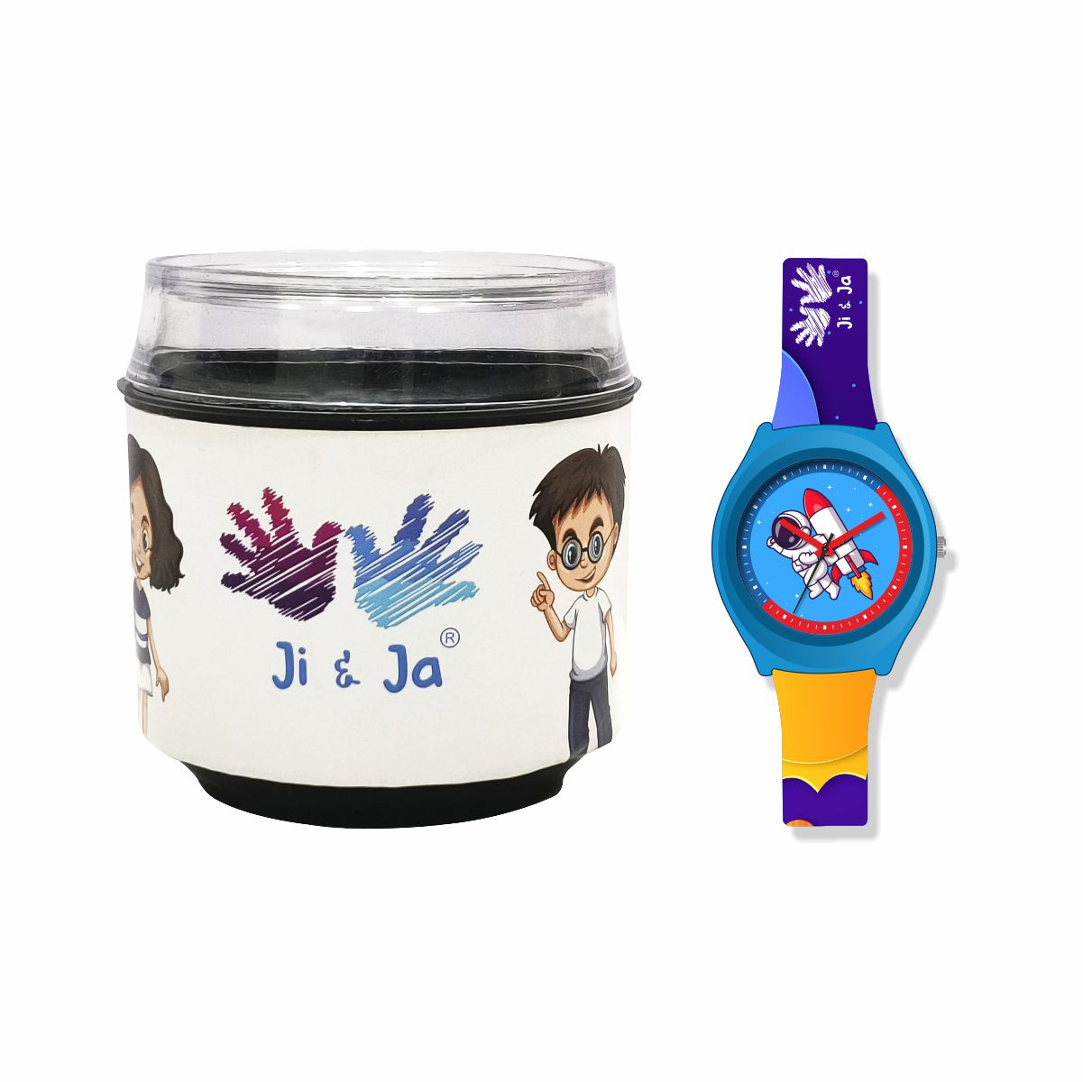 Kids Analog Watch Space Theme with Sky Blue Dial & SpaceCraft