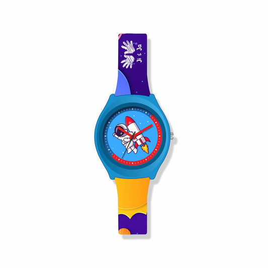 Kids Analog Watch Space Theme with Sky Blue Dial & SpaceCraft