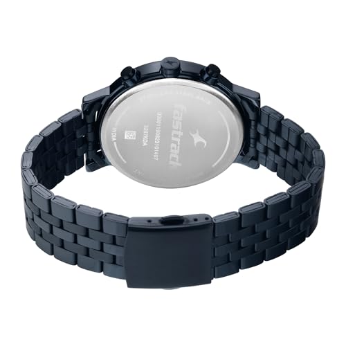 Men Stainless Steel Analog Black Dial Watch-3287Km04, Band Color-Blue by Fastrack