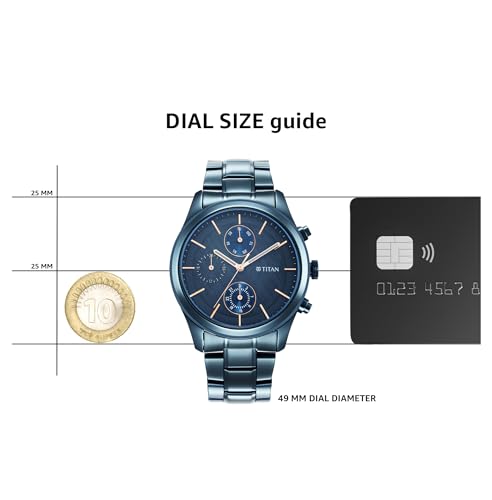 Analog Stainless Steel Watch Blue Dial and Band for Men -1805QM01