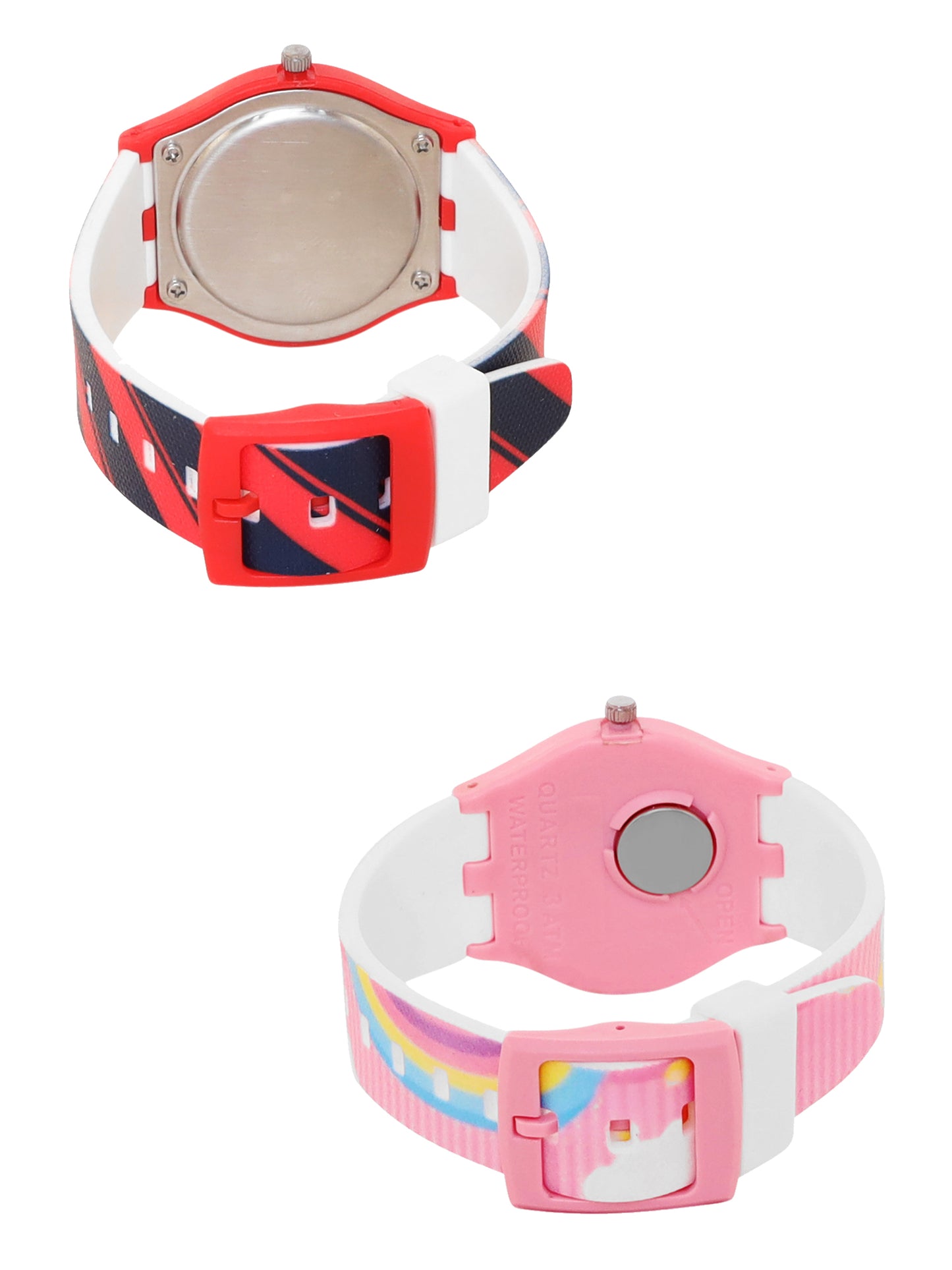 Kids’ Combo Pack Analog Watches – Red Basketball Theme & Pink Unicorn Fantasy - JJ119117