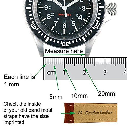 Quick Release 20 mm Brown Genuine Leather Strap for Analog & Smart Watches