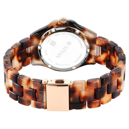 Analog Watch -95205Kp01, Band Color-Brown,Dial Color-Rose Gold