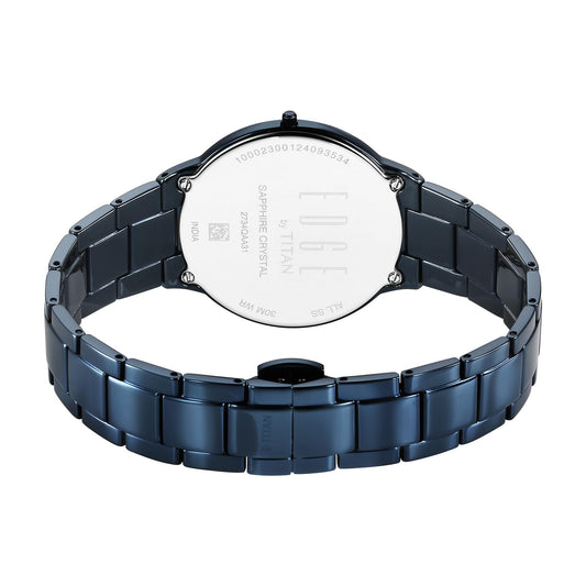 Analog Blue Dial Women's Watch-2734Qm02, Band Color-Blue Stainless Steel