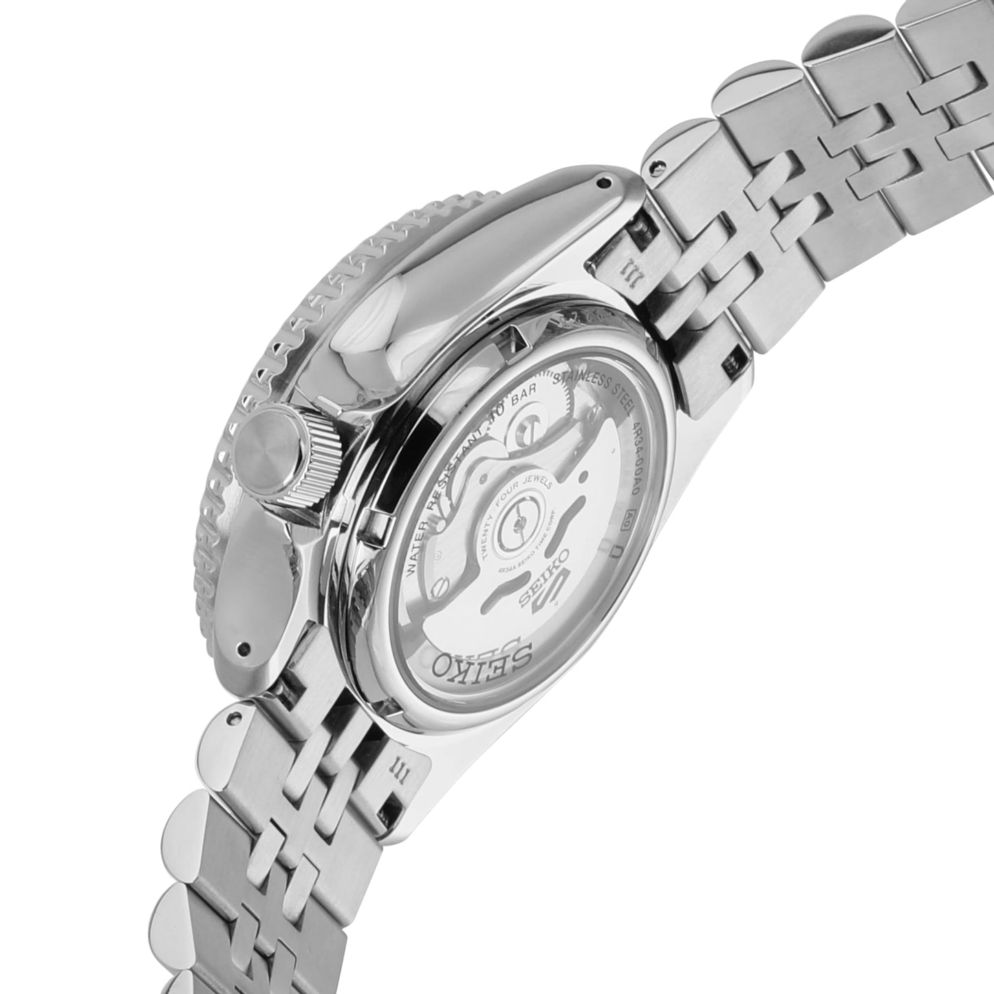 Analog Black Dial Silver Band Men's Stainless Steel Watch-SSK001K1