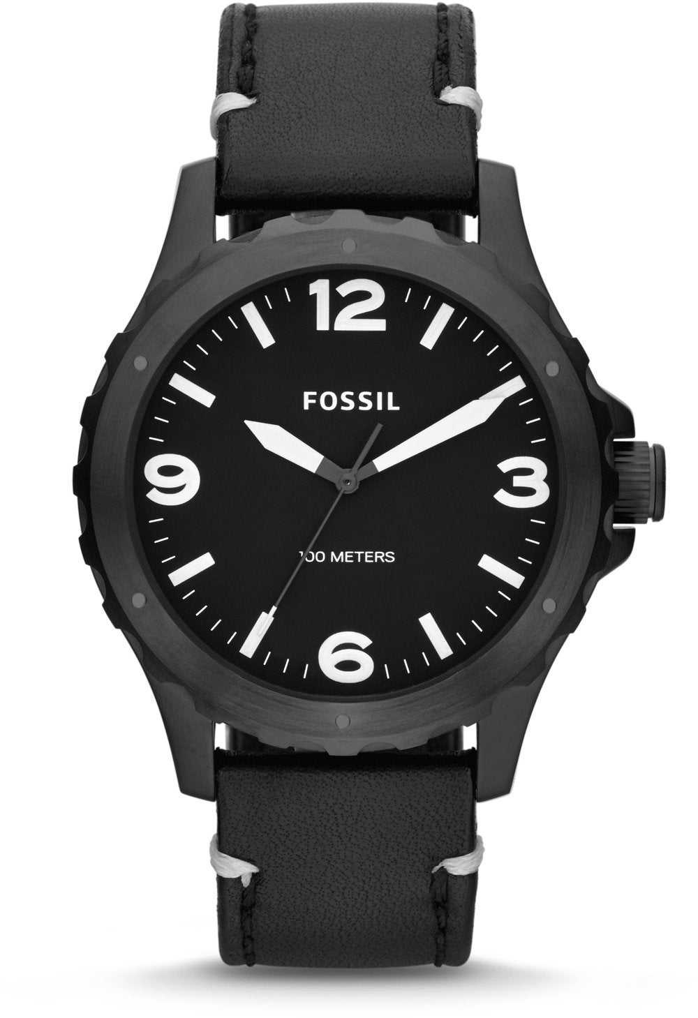 Mens Nate Black Leather Strap Watch JR1448