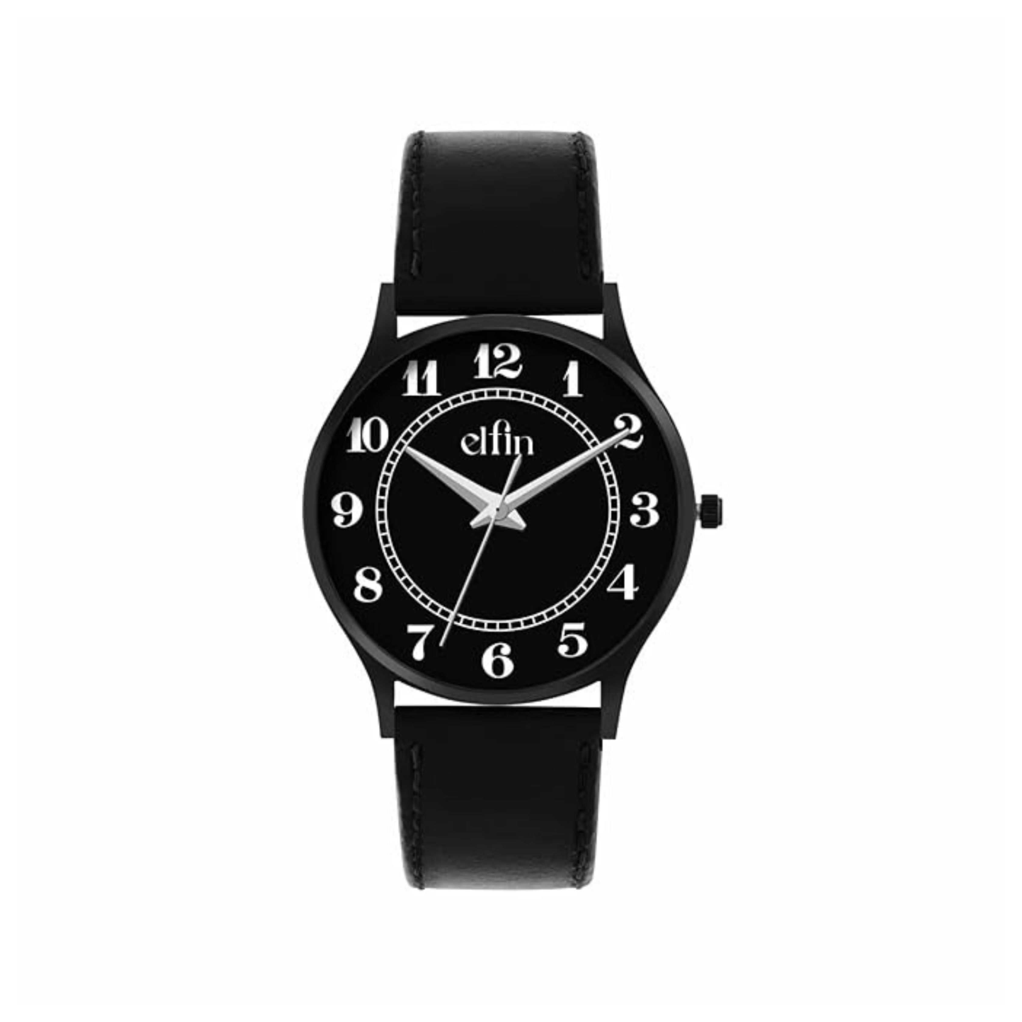 Elegant Men's Leather Strap Analog Watch