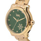Women's All Stainless steel Rose Gold, Green Dial with Rose Gold Silver Stainless Steel Bracelet Watch LWWI105B