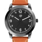Men’s Black Dial Analog Watch with Brown Leather Strap - BSM028B
