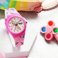Kids’ White Dial Analog Watch with Unicorn Print Silicone Strap - JJ206