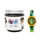 Kids Analog Watch Dino Jungle Print Strap with Green Dial & Dino Print