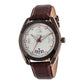 Men Brown Case, White Dial with Date Display, Brown Croco Leather Strap LWM113L
