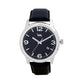 Men Silver Case, Black Dial, Black Leather Strap, Date Watch LWM141B