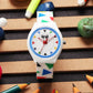 Kids’ White Dial Analog Watch with Geometric Silicone Strap - JJ205