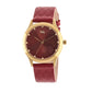 Women's Gold Case, Red Dial, Red Leather Strap Watch LWW116A
