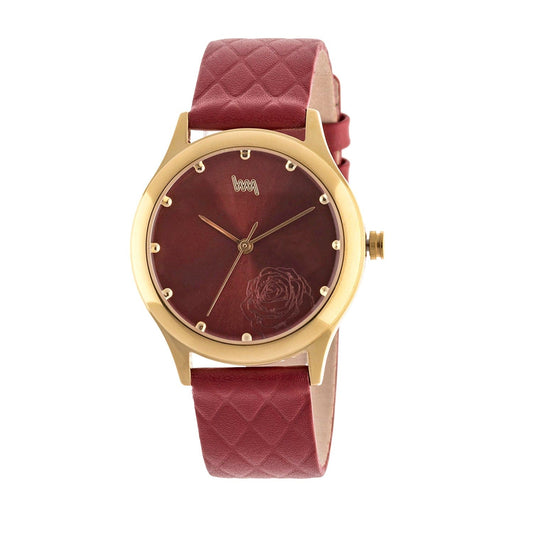 Women's Gold Case, Red Dial, Red Leather Strap Watch LWW116A