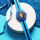 Kids’ Black Dial Analog Watch with Blue Case & Dual-Stripe Silicone Strap - JJ239