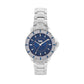 Women's Silver Bling, Blue Dial, Silver Diamond studded Solid Link Bracelet Watch  LWWI106C