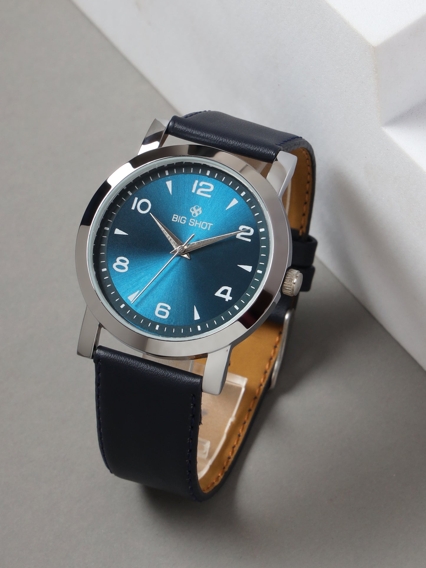 Men’s Classic Blue Dial with Blue Leather Strap Analog Watch - BSM005A