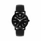 Sleek All Black Analog Black Leather Strap Watch for Men ELFM003B