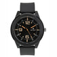 Men’s Black Dial Analog Watch with Golden Numerals & Black Silicone Strap - BSM021A