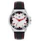 Men’s White Dial with Black Leather Strap Analog Watch - BSM073A