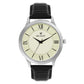 Men’s Cream Dial with Black Leather Strap Analog Watch - BSM064D