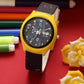 Kids’ Black Dial Analog Watch with Musical Notes Silicone Strap - JJ208