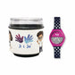 Kids Analog Watch Denim Blue Strap with Purple Dial, Water Proof for Daily Wear