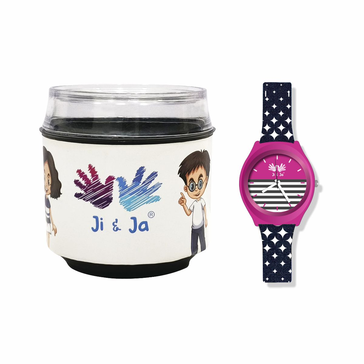 Kids Analog Watch Denim Blue Strap with Purple Dial, Water Proof for Daily Wear