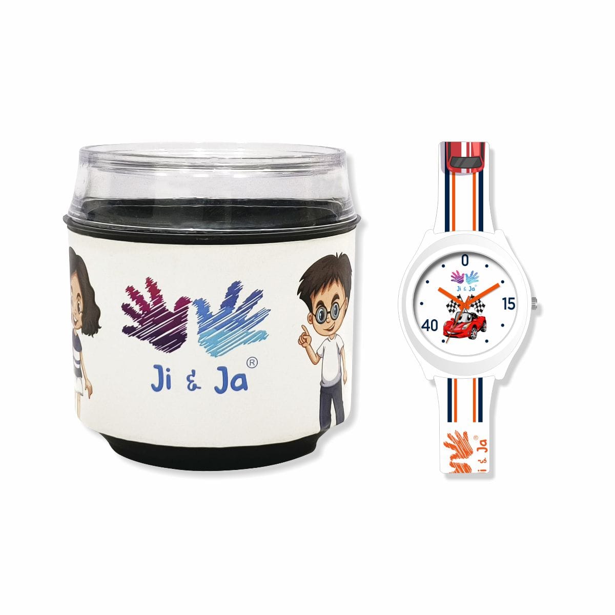Kids Analog Watch Car Racing White Strap with White Dial And Smart Red Car