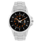 Men’s Black Dial Analog Watch with Silver Metal Strap & Date Display - BSM070B