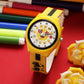 Kids’ White Dial Analog Watch with Emoji Print Silicone Strap & Yellow Case - JJ222