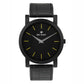 Men’s Black Dial Minimalist Analog Watch with Leather Strap - BSM015H