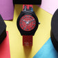 Kids’ Red Spider Web Theme Analog Watch with Silicone Strap - JJ215