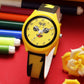 Kids’ Yellow Emoji Dial Analog Watch with Lightning Bolt Strap - JJ243
