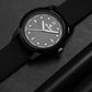 Men’s Analog Watch – Black Dial with Textured Pattern & Black Strap - BSM008B