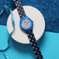 Kid’s White & Blue Striped Dial Analog Watch with Blue Case & Printed Silicone Strap - JJ230