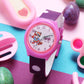 Kid’s Pink Dial Analog Watch with Purple Polka Dot Silicone Strap - JJ234