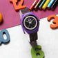 Kid’s Black Dial Analog Watch with Purple Case & Multicolor Silicone Strap - JJ228