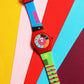 Kids’ Red Dial Analog Watch with Multicolor Silicone Strap - JJ210
