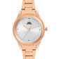 Women’s Rose Gold Bracelet Watch with Crystal Bezel & Silver Dial - D001F