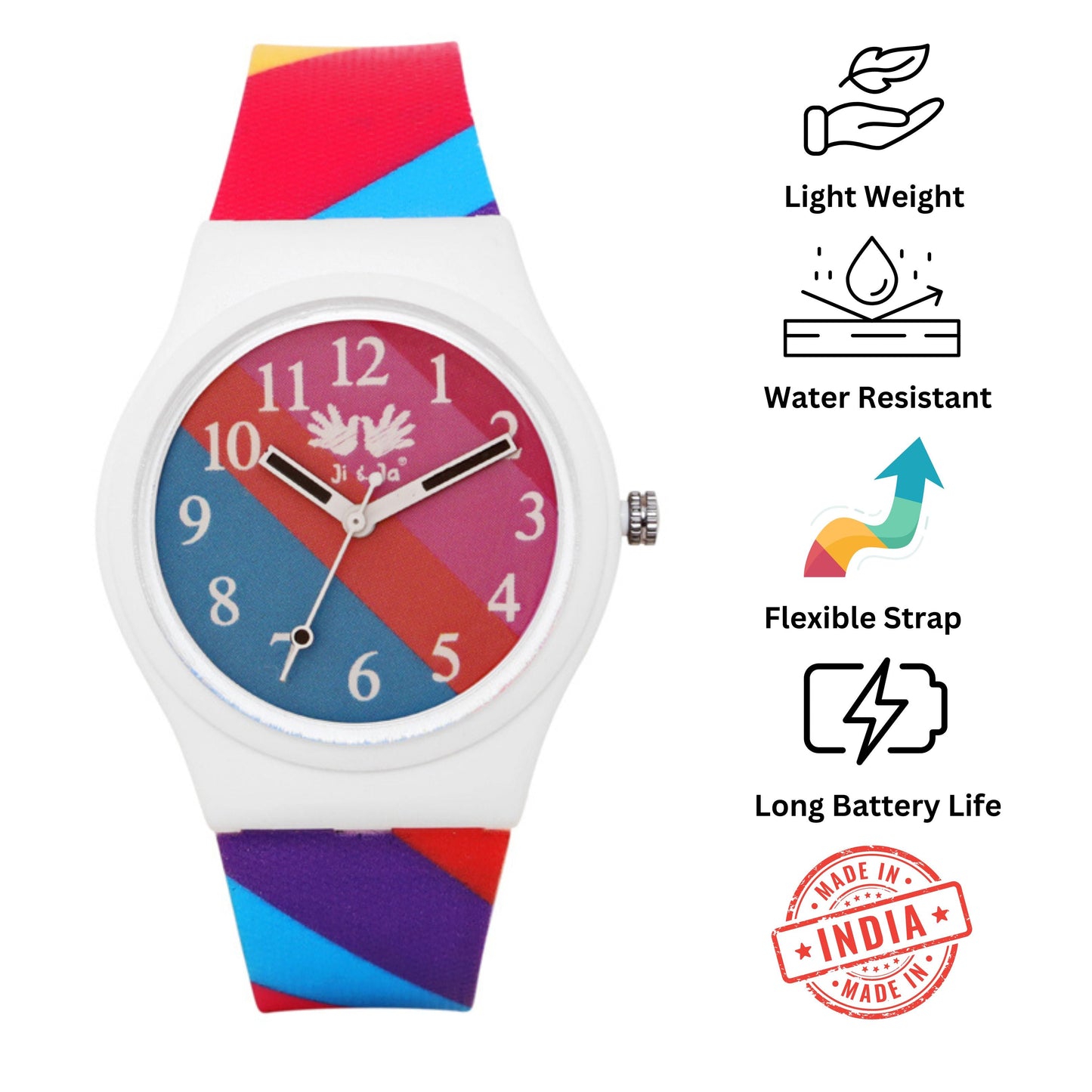 Kids Analog Watch Pastel Colour Dial  And strap