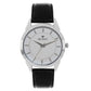 Men’s Silver Dial with Black Leather Strap Analog Watch - BSM068B
