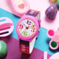 Kids’ White Dial Analog Watch with Pink Case and Multicolor Strap - JJ225