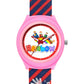Kids’ Rainbow Theme Analog Watch with Pink Case and Striped Strap - JJ226
