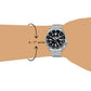 Analog Black Dial Silver Band Men's Stainless Steel Watch-SSK001K1