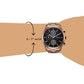 Analog Black Dial Brown Band Men's Stainless Steel Watch-1805QM04/NR1805QM04