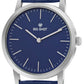 Men's Blue Croco Leather Strap  With Silver Case Analog Watch BSM001B