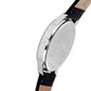 Men Silver Case, Black Dial, Black Leather Strap, Date Watch LWM141B
